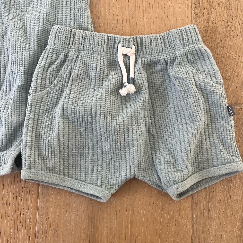 Modern Moments Gerber Baby Boy Girl Blue Summer Bubble Onsie Short 12M - Picture 3 of 7